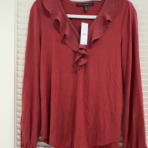 WHBM blouse with ruffle color